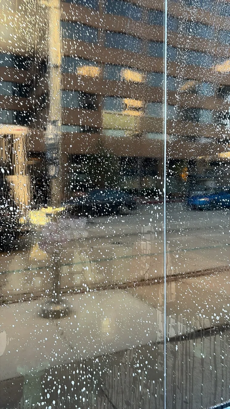 Glass cleaning in progress